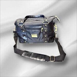 MOD LUXE Camera Bag, Carryon Messenger, Tote, Makeup, 13x8x6 Zipper Black Canvas